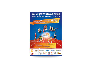 plakat 66. mistrzostw polski juniorów w lekkiej atletyce Białystok